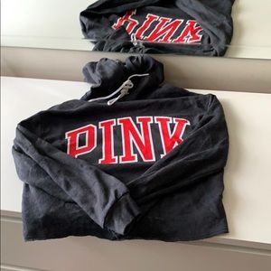 Cropped Pink Victoria’s Secret hoodie